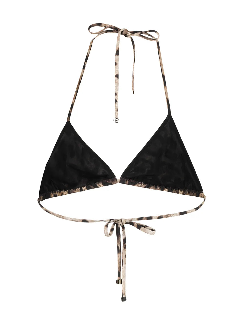 Leopard-Print Triangle Bikini Top