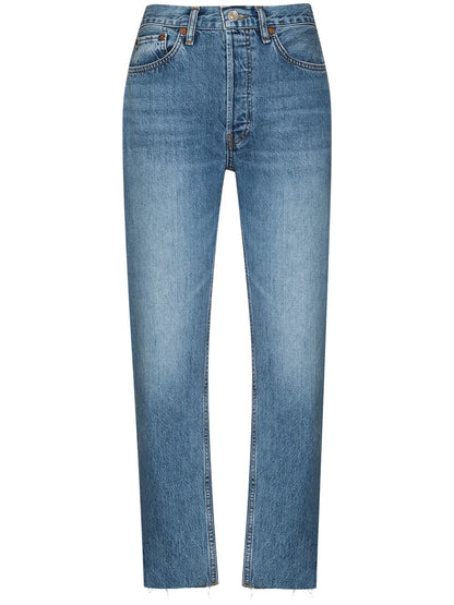 Stove Pipe Cropped Jeans
