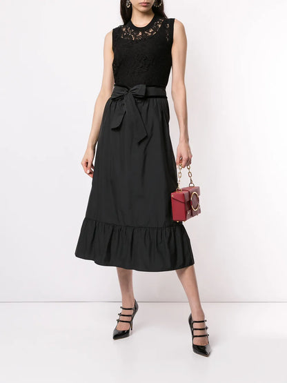 Lace-Overlay Sleeveless Tank Top
