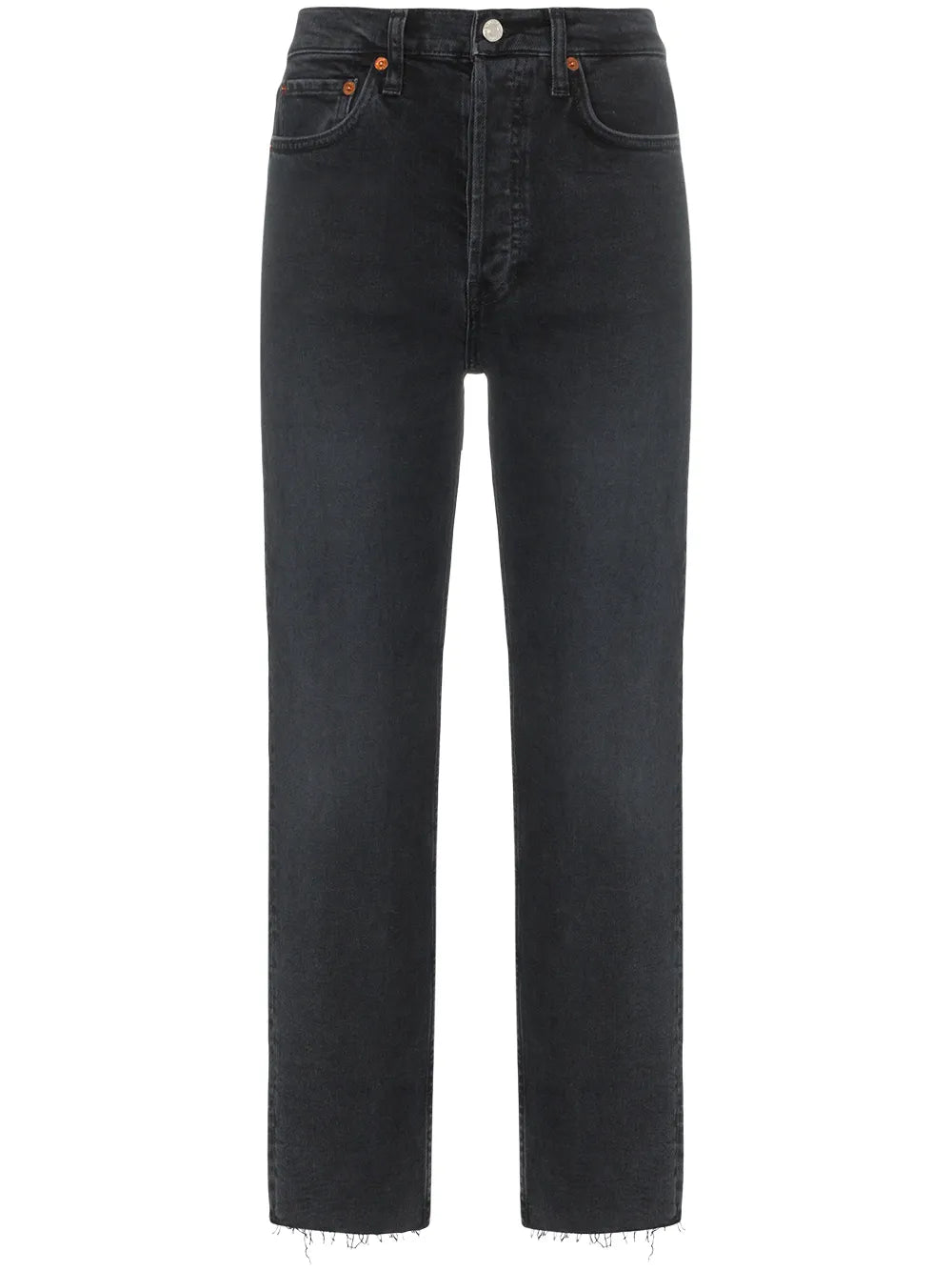 Stovepipe Raw Hem Jeans