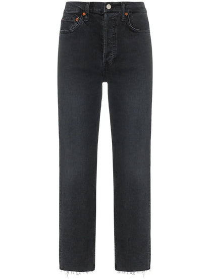 Stovepipe Raw Hem Jeans