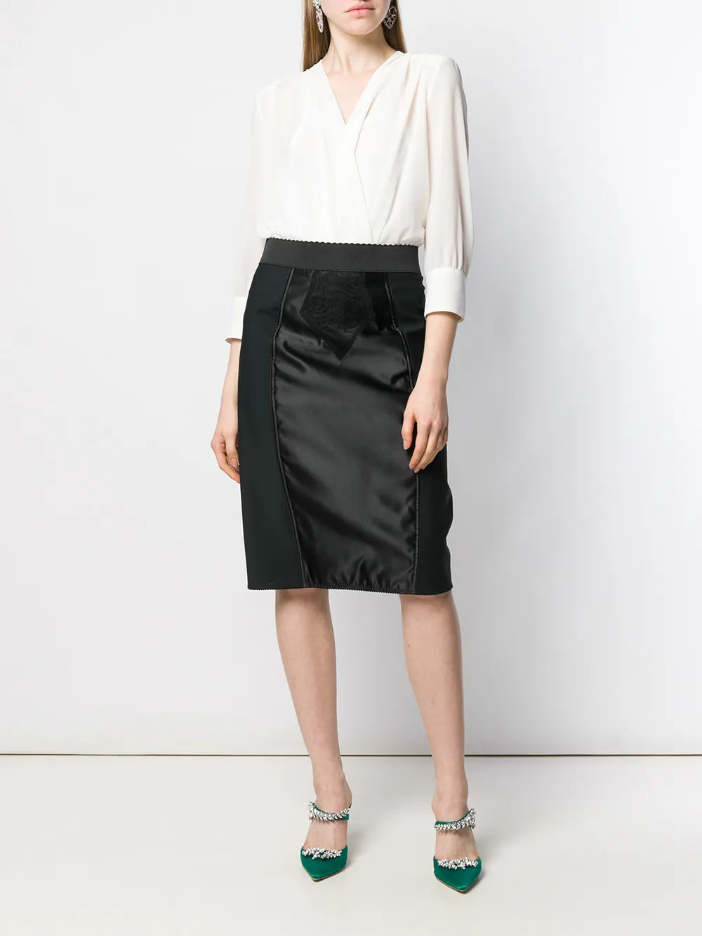 Powernet Satin Midi Skirt