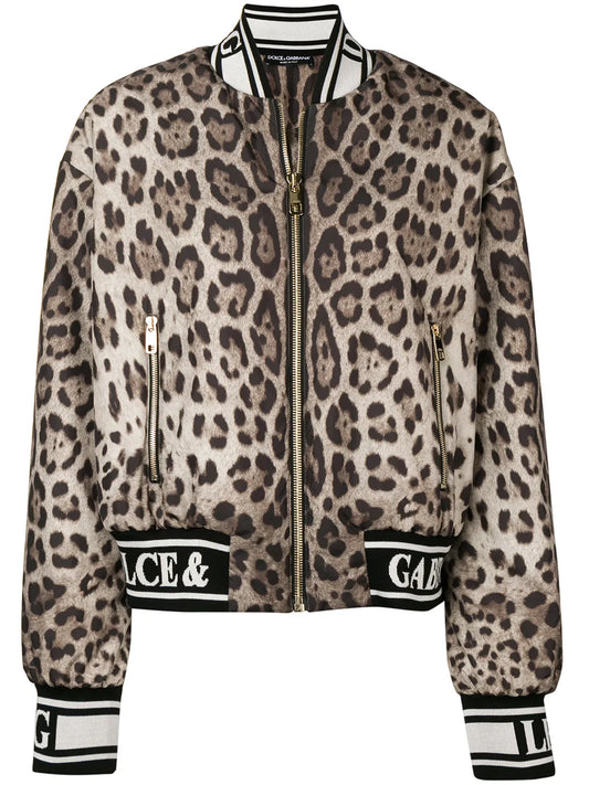 Leopard-Print Bomber Jacket