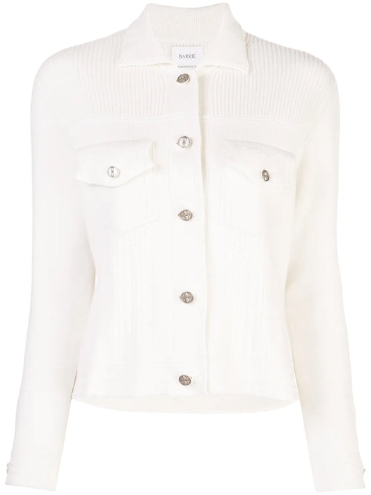 Contrast-Stitch Knitted Jacket