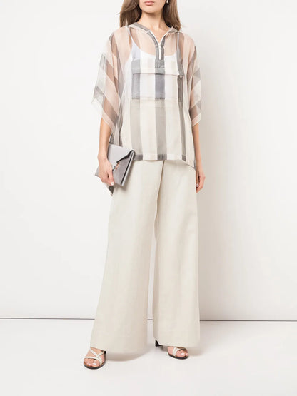 High Waisted Flared Trousers