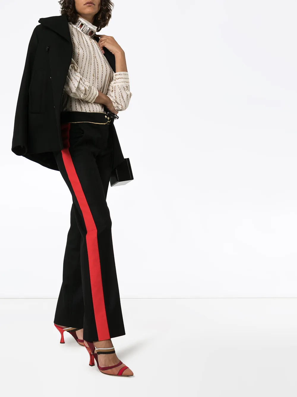 Contrast-Stripe Tailored Trousers
