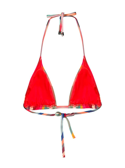 Swirl Print Triangle Bikini Top