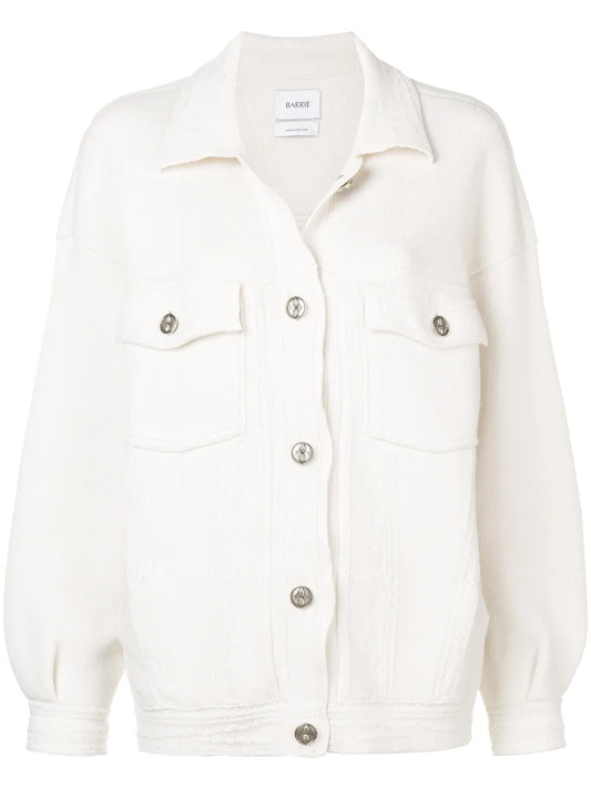 Contrast-Stitching Denim-Effect Jacket