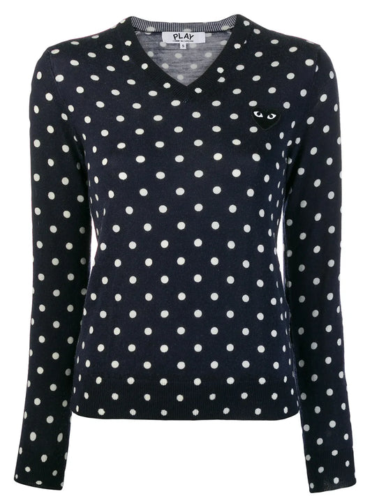 Polka-Dot Knit Sweater
