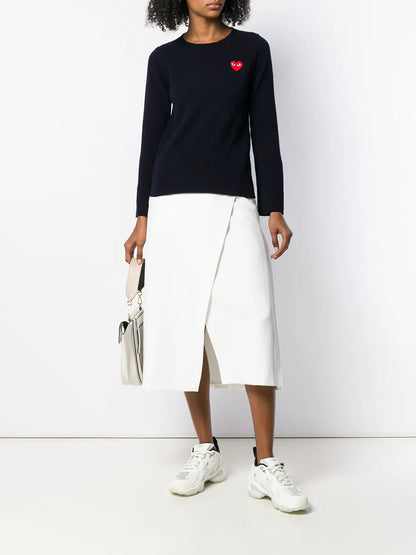 Heart-Appliqué Sweater