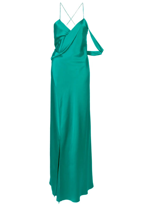 Strappy Wrap Cowl Gown