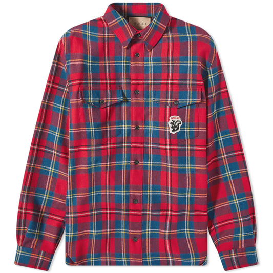 Checked Logo Flannel Shirt