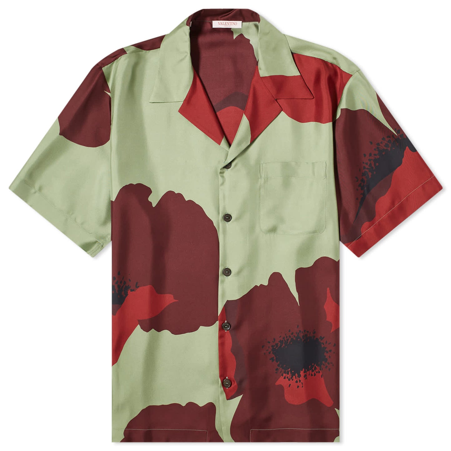 Flower Portrait Silk Vacation Shirt