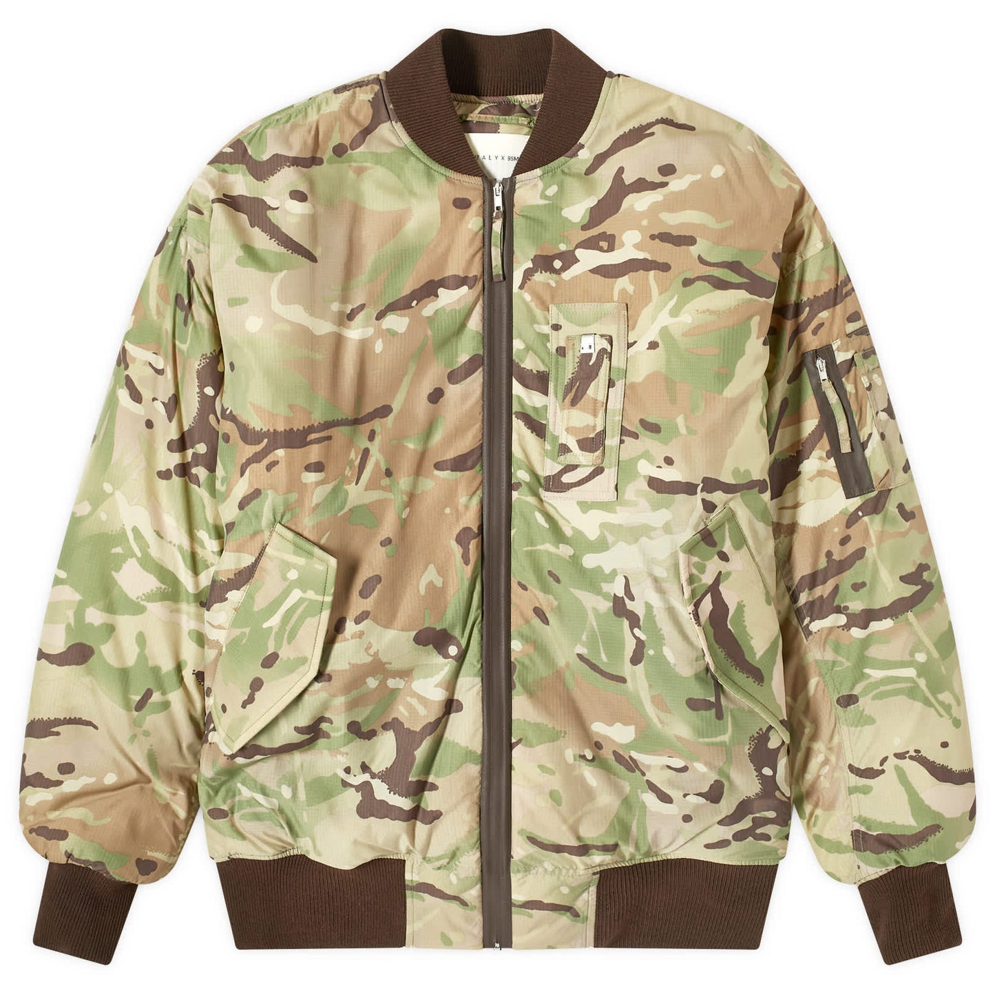 Oversized Camo Nylon Bomber Jacket