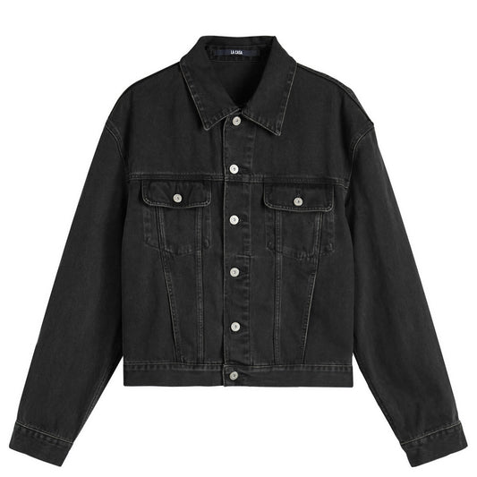 Leather Patch Denim Jacket