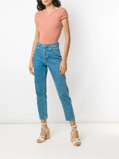Ruched Crossover Body Top