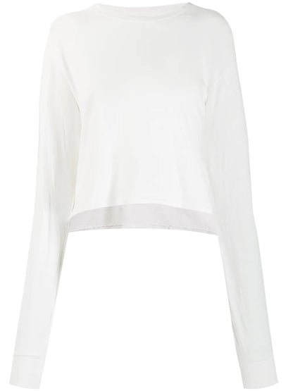 Jersey Long-Sleeved Cropped T-Shirt