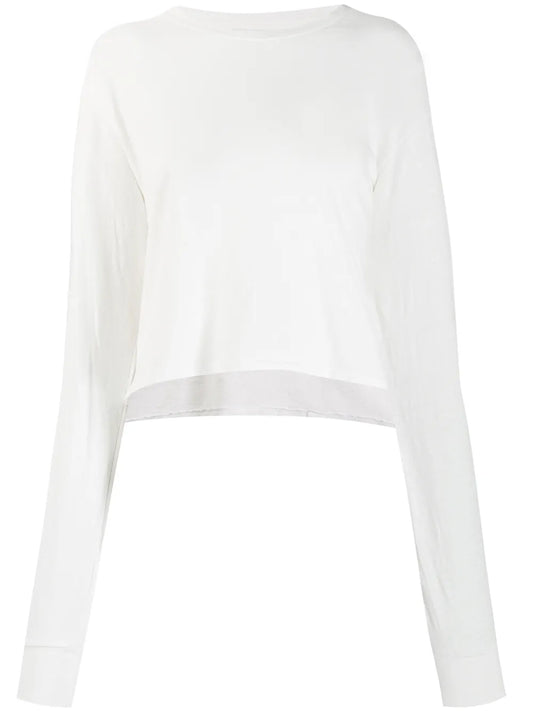 Jersey Long-Sleeved Cropped T-Shirt