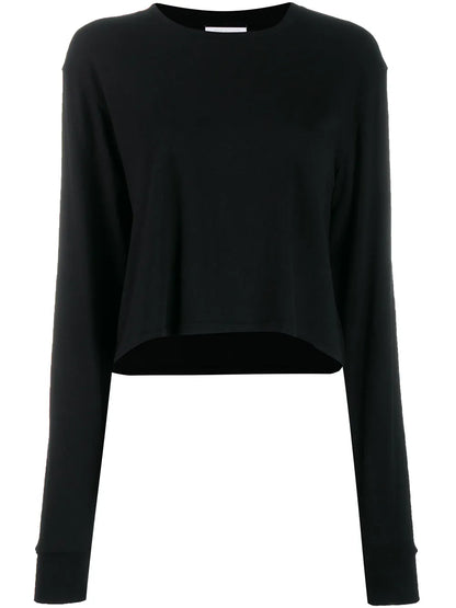 Jersey Long-Sleeved Cropped T-Shirt