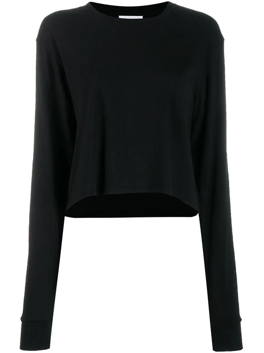 Jersey Long-Sleeved Cropped T-Shirt