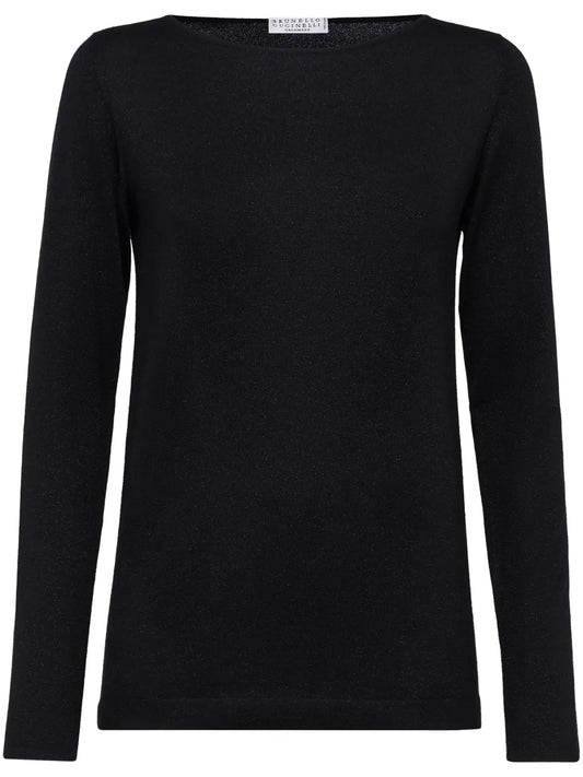 Cashmere-Blend Boat-Neck Jumper