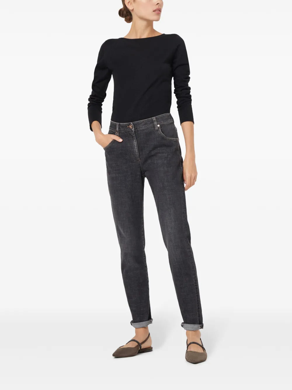 Cashmere-Blend Boat-Neck Jumper