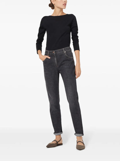 Cashmere-Blend Boat-Neck Jumper
