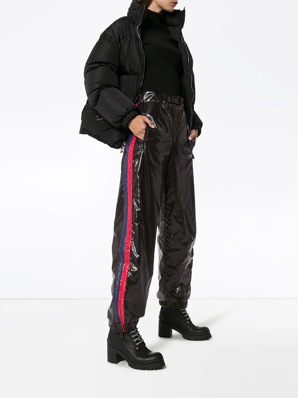 Side-Stripe Nylon Trousers