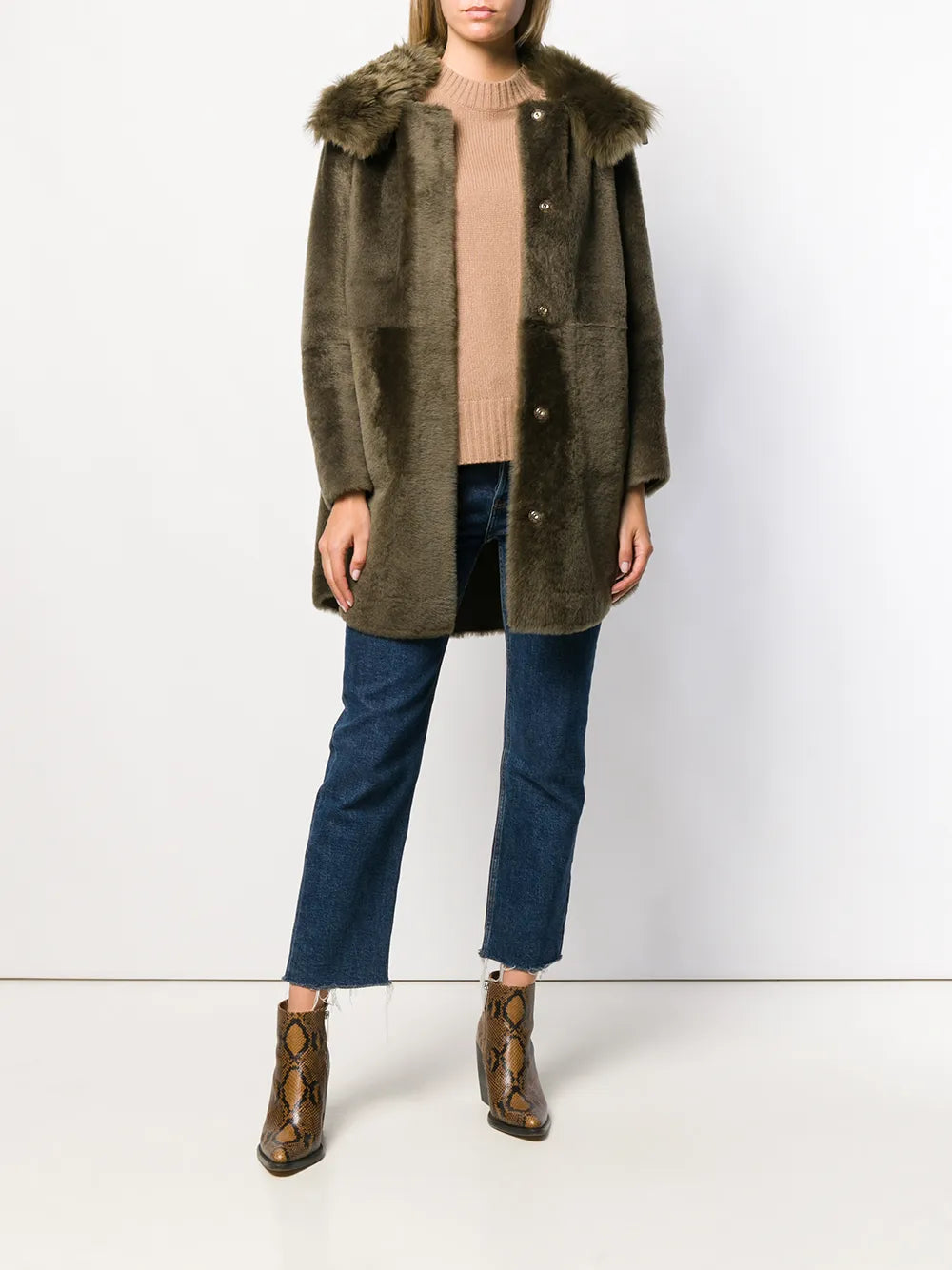 Hooded Shearling Coat