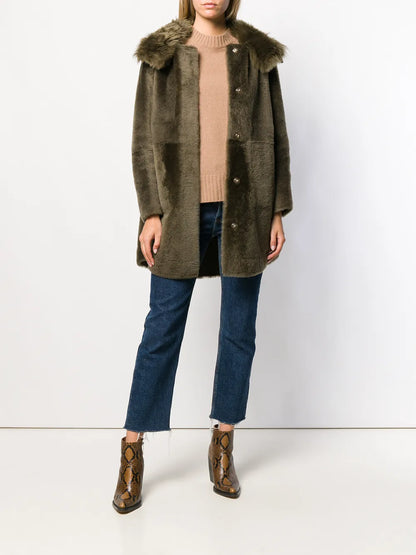 Hooded Shearling Coat