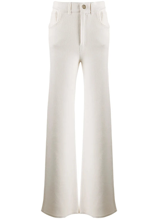 Wide-Leg Knitted Trousers