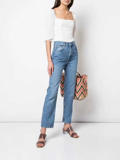 Cynthia High-Rise Straight Jeans