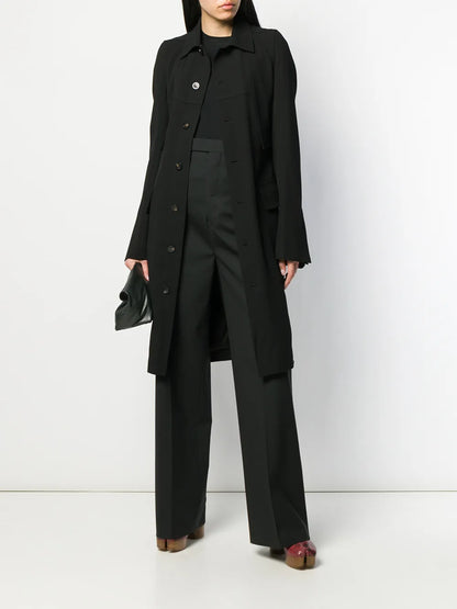 Single-Breasted Belted Coat