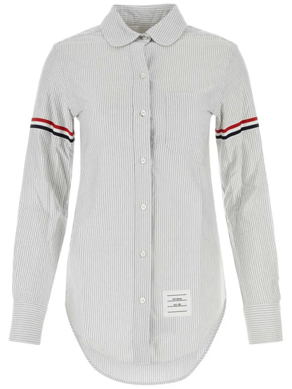 Vertical-Stripe Rwb-Detail Shirt