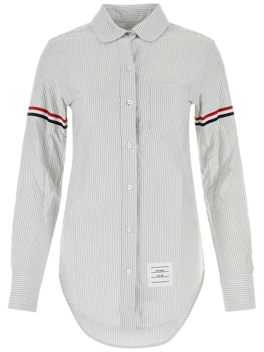 Vertical-Stripe Rwb-Detail Shirt