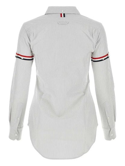 Vertical-Stripe Rwb-Detail Shirt