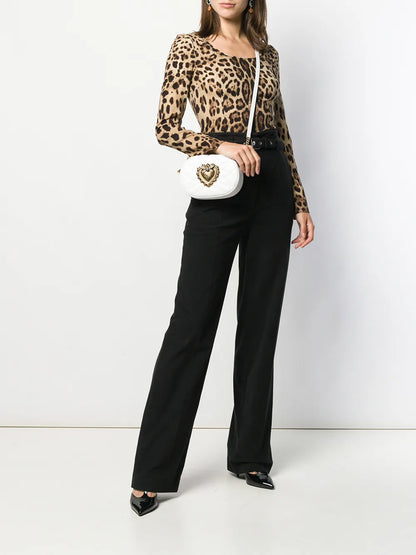 Leopard-Print Long-Sleeve T-Shirt