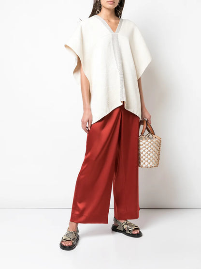 Short-Sleeve Flared Sweater