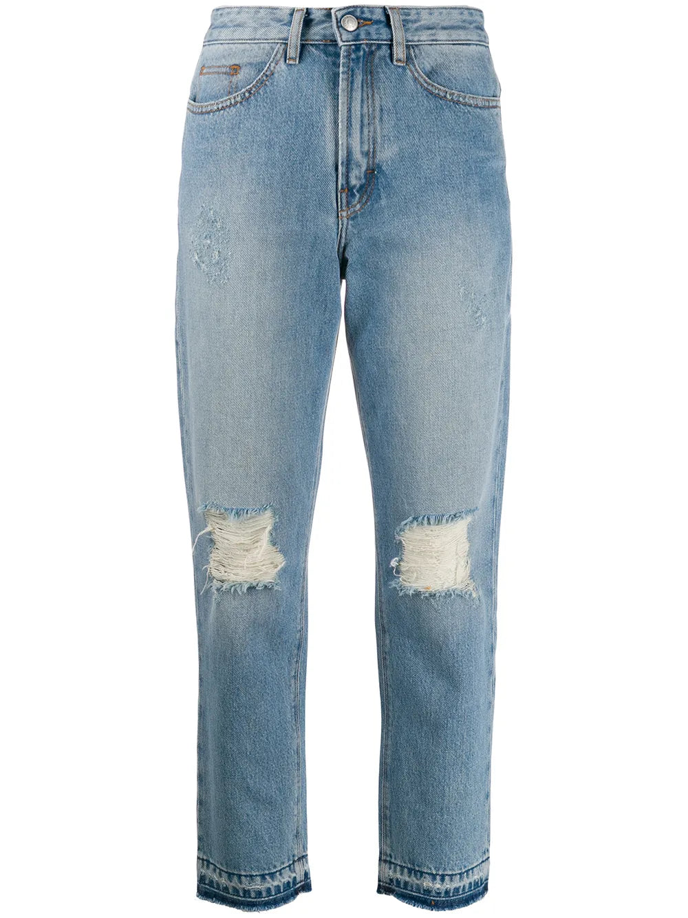 Distressed Straight Jeans