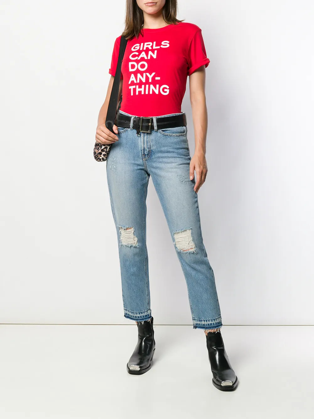 Distressed Straight Jeans