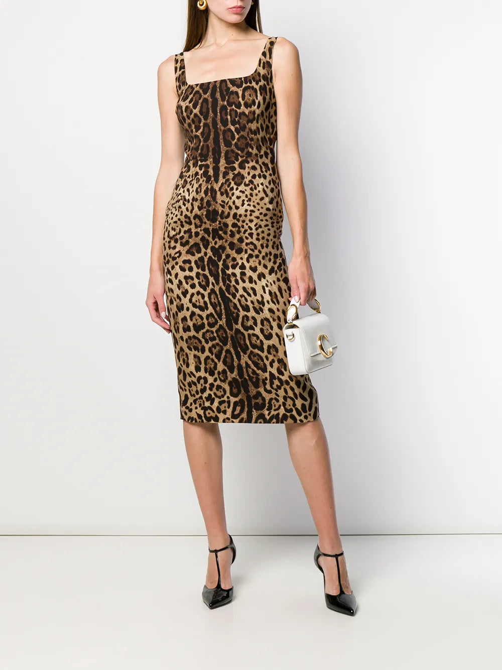 Leopard-Print Midi Dress
