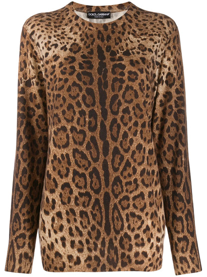 Leopard-Print Cashmere Jumper