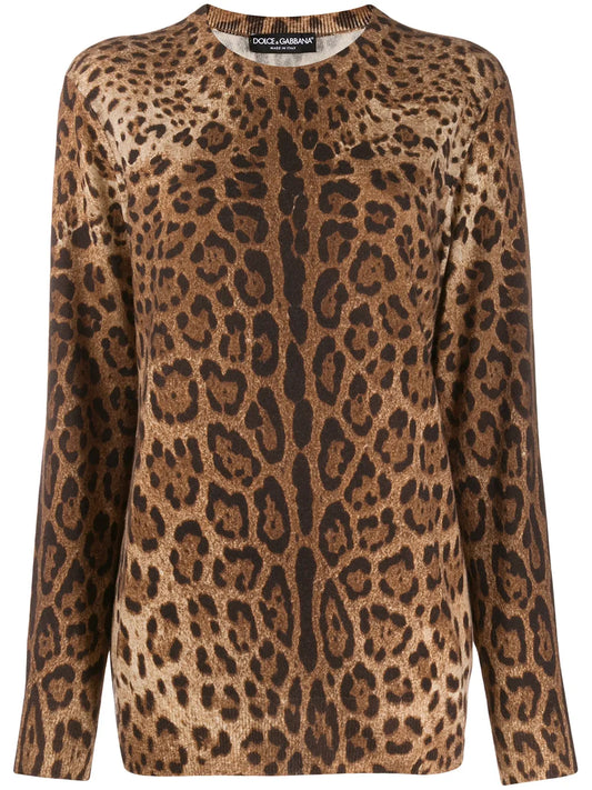 Leopard-Print Cashmere Jumper
