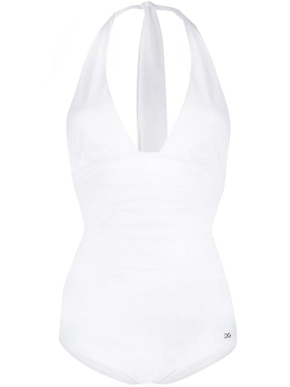 Plunge-Neck One-Piece Swimsuit