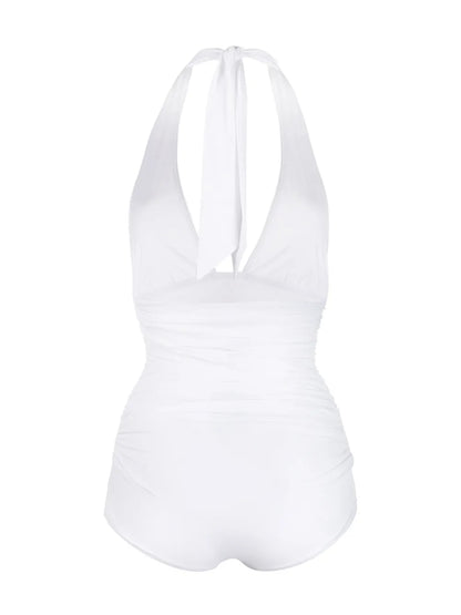 Plunge-Neck One-Piece Swimsuit