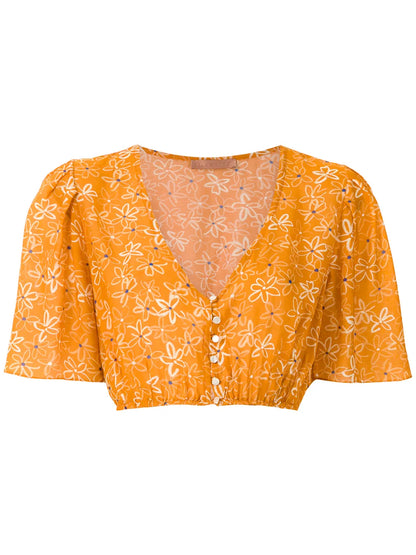 Runa Printed Crop Blouse