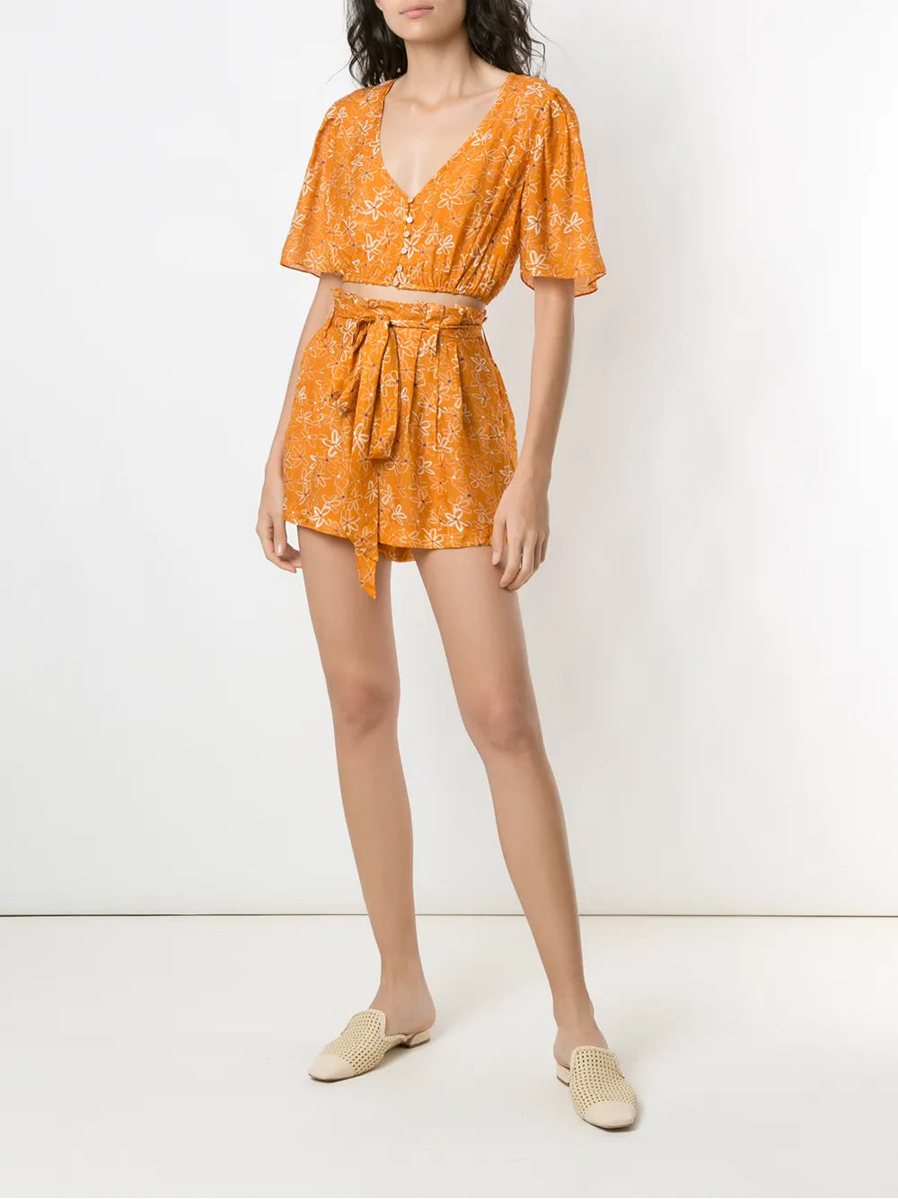 Runa Printed Crop Blouse