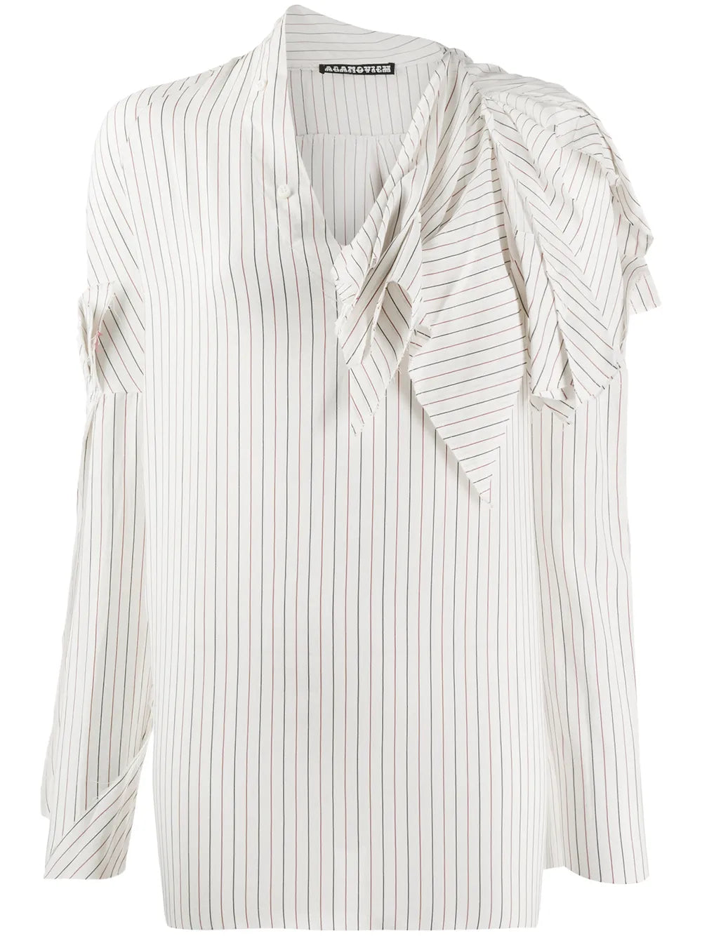Striped Raw Edge Shirt