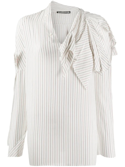 Striped Raw Edge Shirt