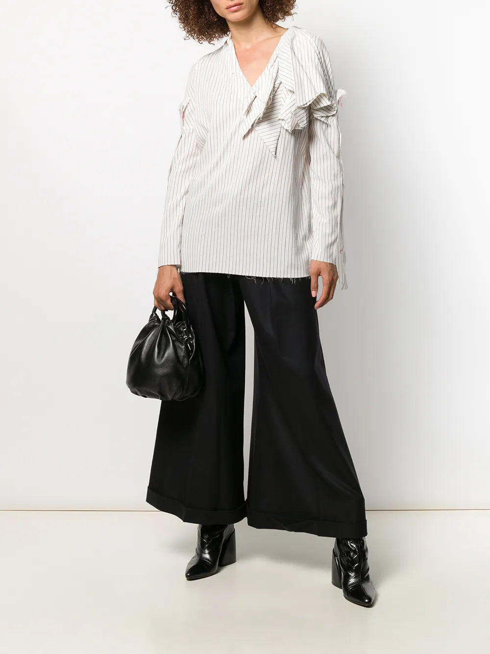 Striped Raw Edge Shirt
